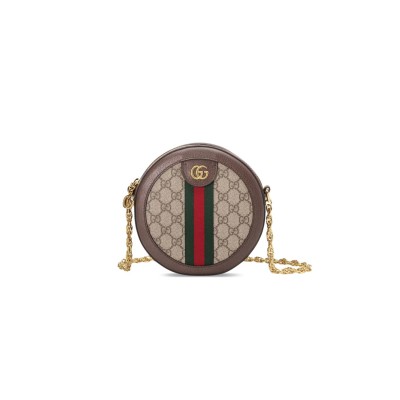 GUCCI OPHIDIA MINI ROUND SHOULDER BAG ‎550618 (18*18*4.5cm)